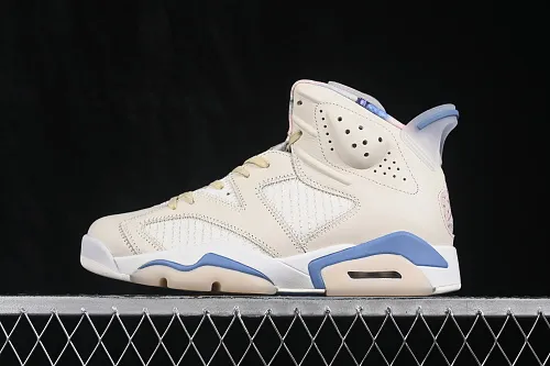 All categories Air Jordan Jordan series basketball shoes Air Jordan 6 Atmos x Air Jordan 6 Retro "Sashiko" AJ6 Joe 6 milk white blue Sashiko embroidery IR7255-110